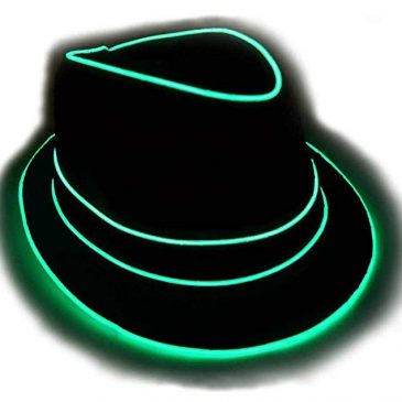 Premium Light Up Fedora Hat, Uses High Quality EL Wire