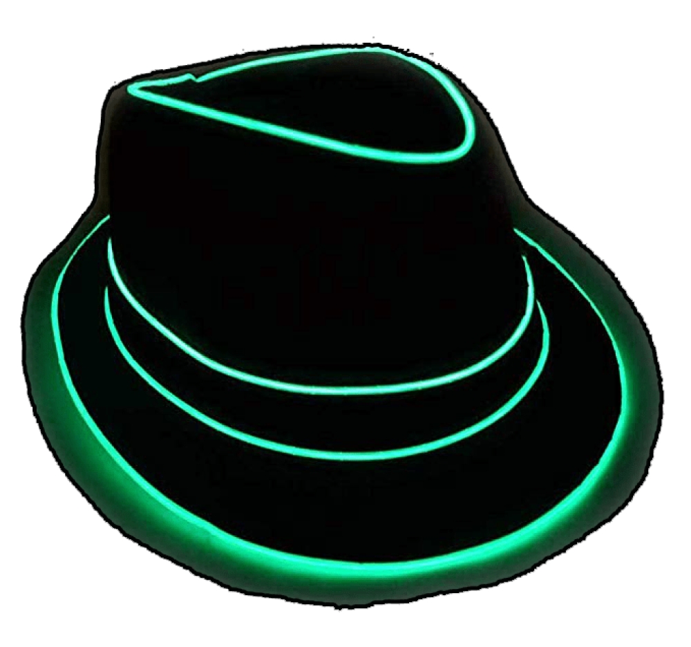 Light Up Fedora Hat Premium EL Wire Design Light Up Wear