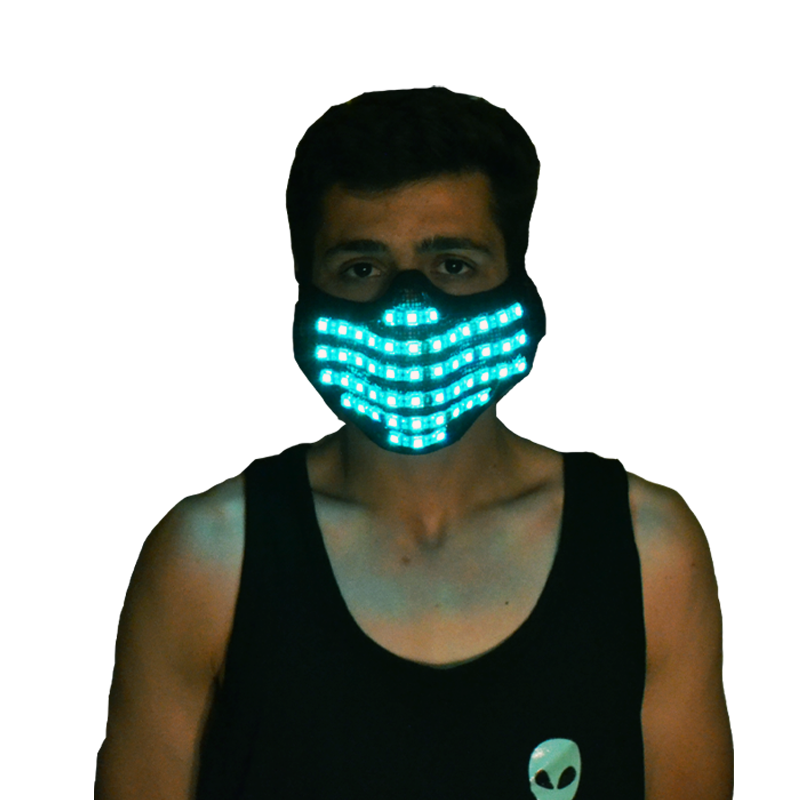 RGB LED Light Up Rave Mask