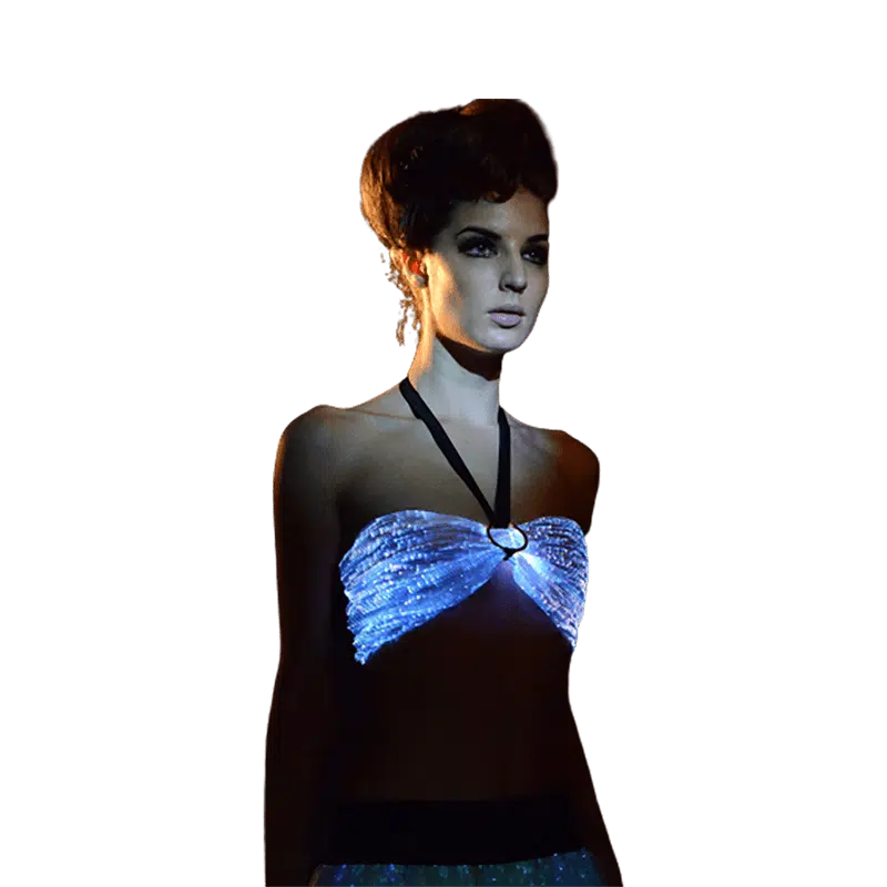 Fiber Optic Halter Style LED Crop Top