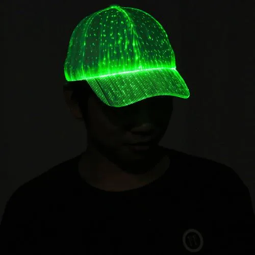 Fiber Optic Cap LED Hat With 7 Colors Luminous Glowing