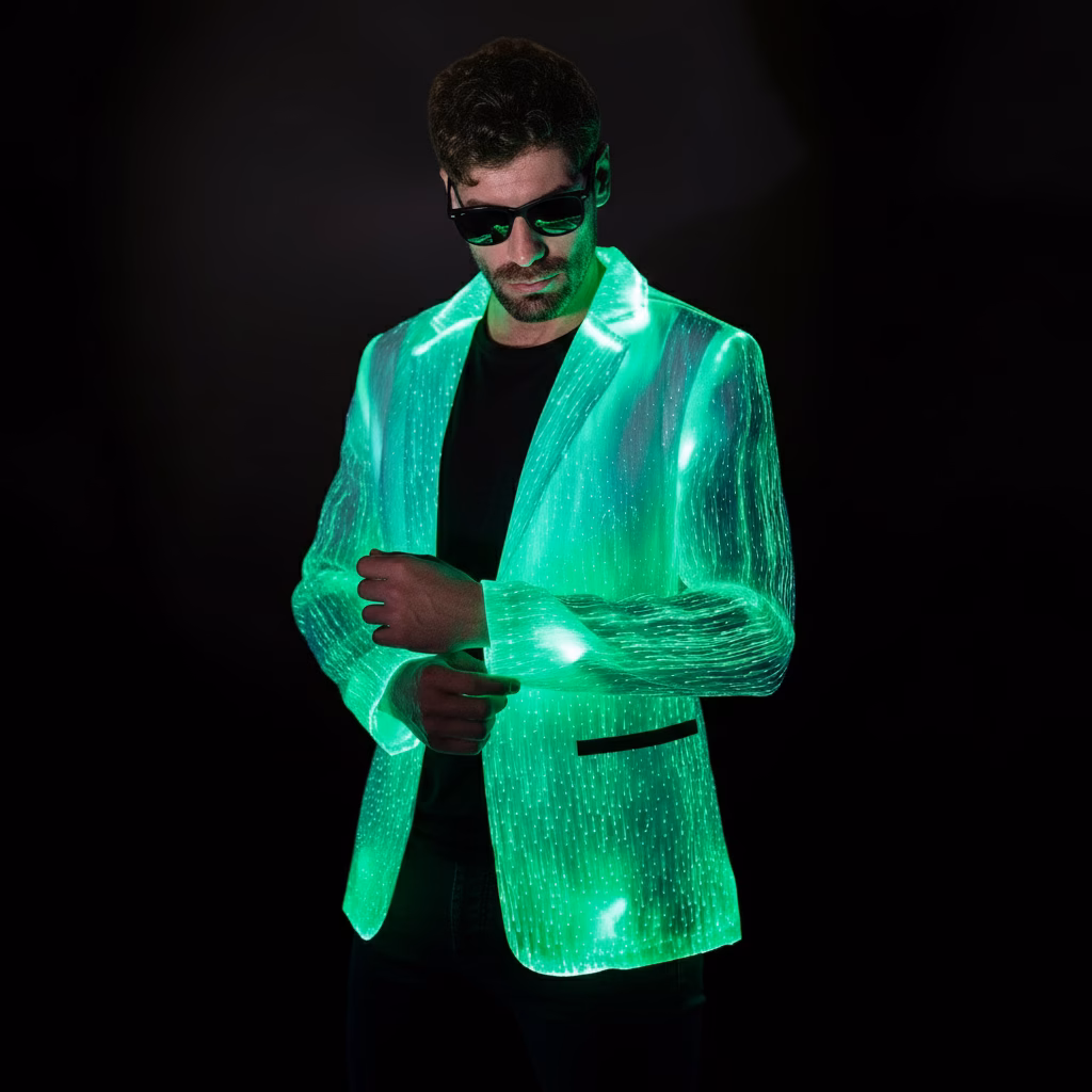Fiber Optic Light Up LED Suit Jacket