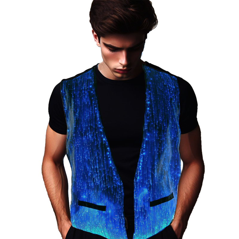 Men’s Fiber Optic Light Up LED Vest