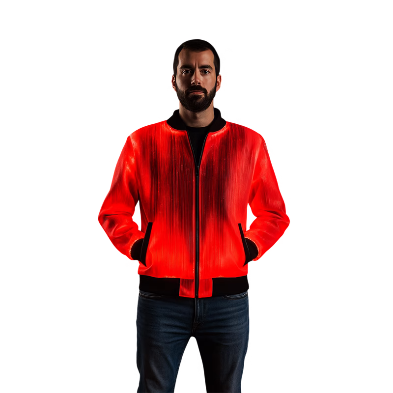 Fiber Optic LED Light Up Bomber Jacket (Pink Available)