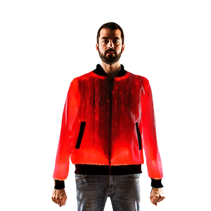 Fiber Optic LED Light Up Bomber Jacket