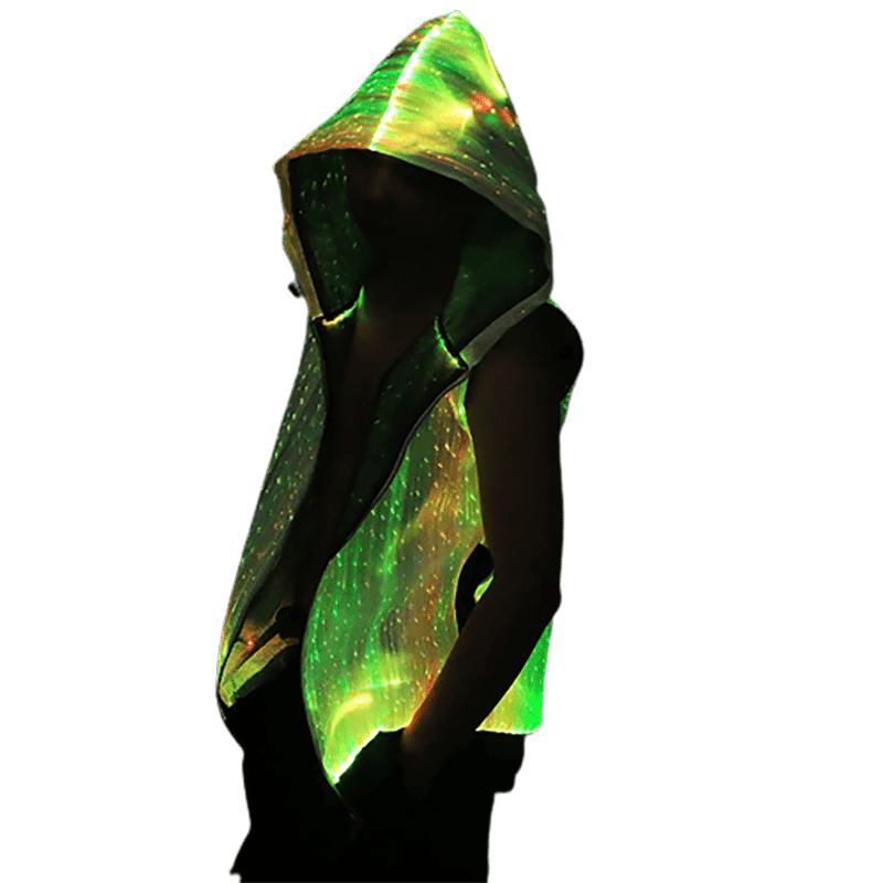 Fiber Optic Sleeveless LED Hoodie For Men