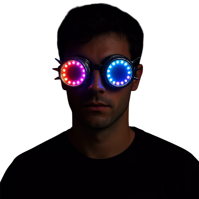 LED Goggles with Kaleidoscope Lenses
