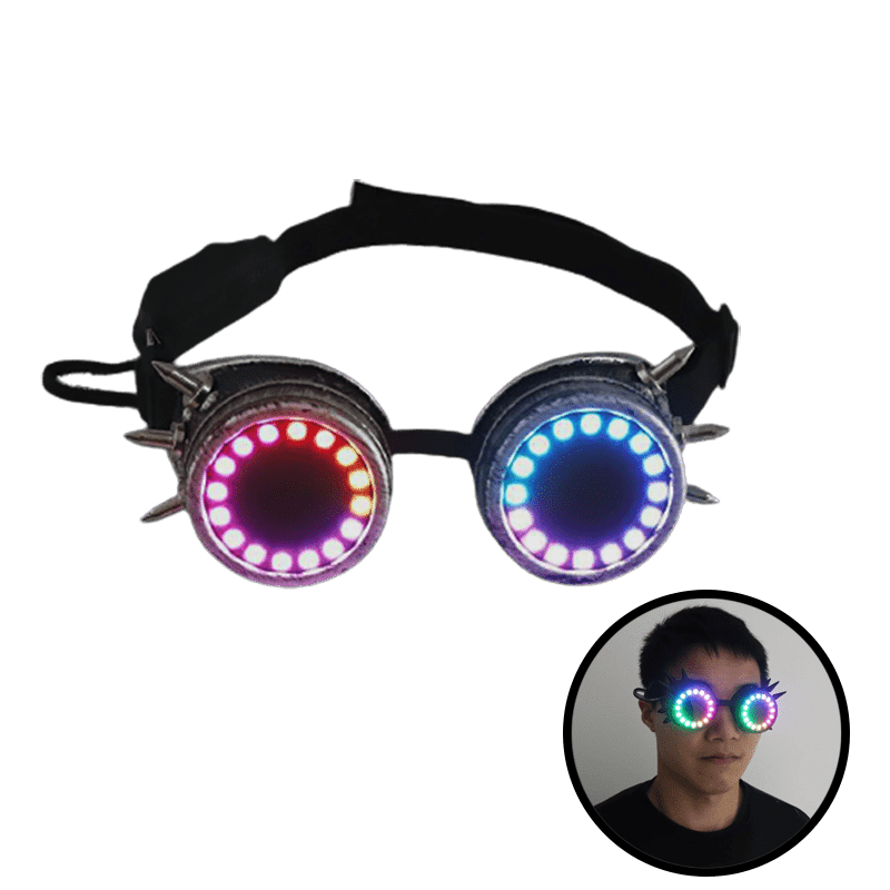 LED Goggles with Kaleidoscope Lenses