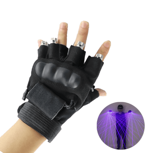 Blue Laser Rave Gloves