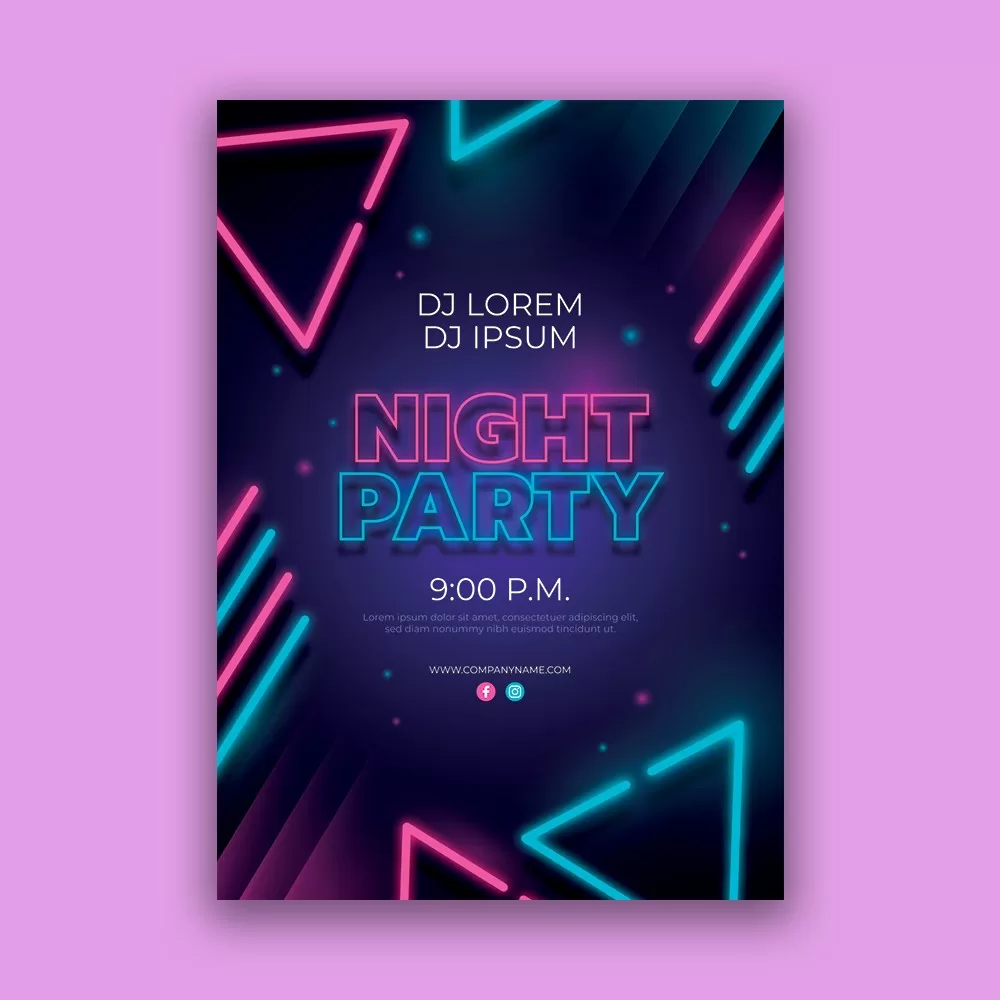 glow in the dark party flyer